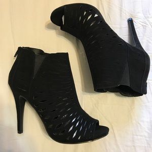 Women's open toe cut out booties